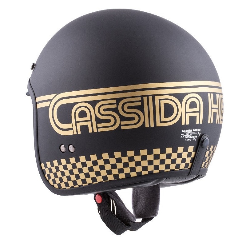 Casque moto ouvert Cassida Oxygen Rondo noir et or