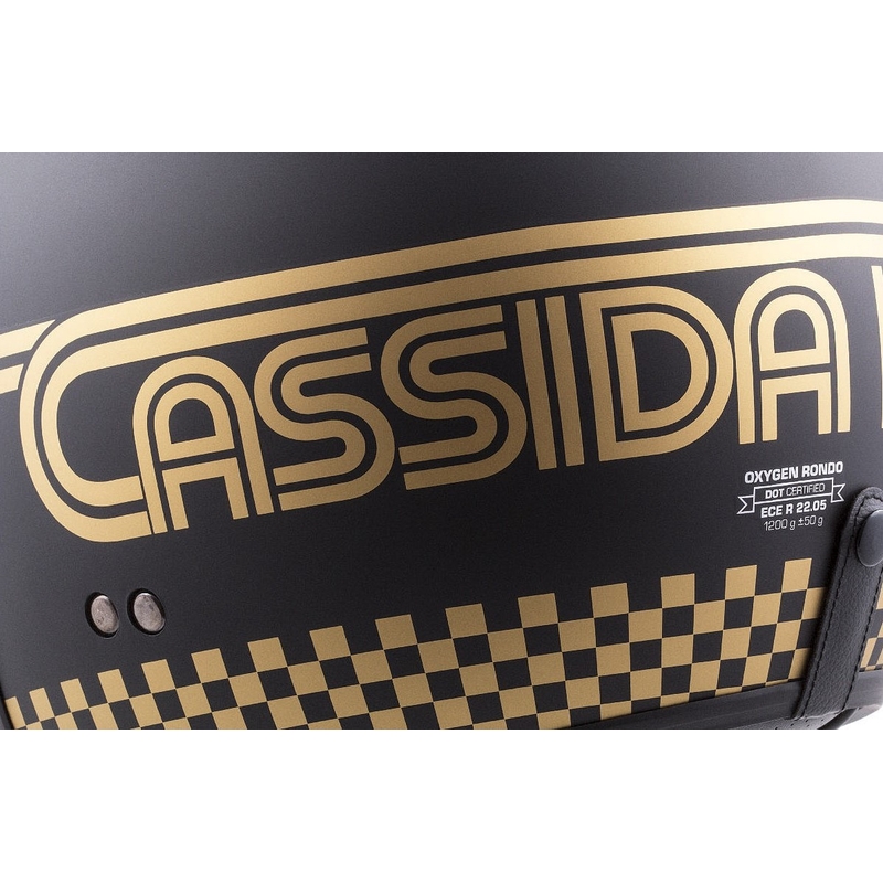Casque moto ouvert Cassida Oxygen Rondo noir et or