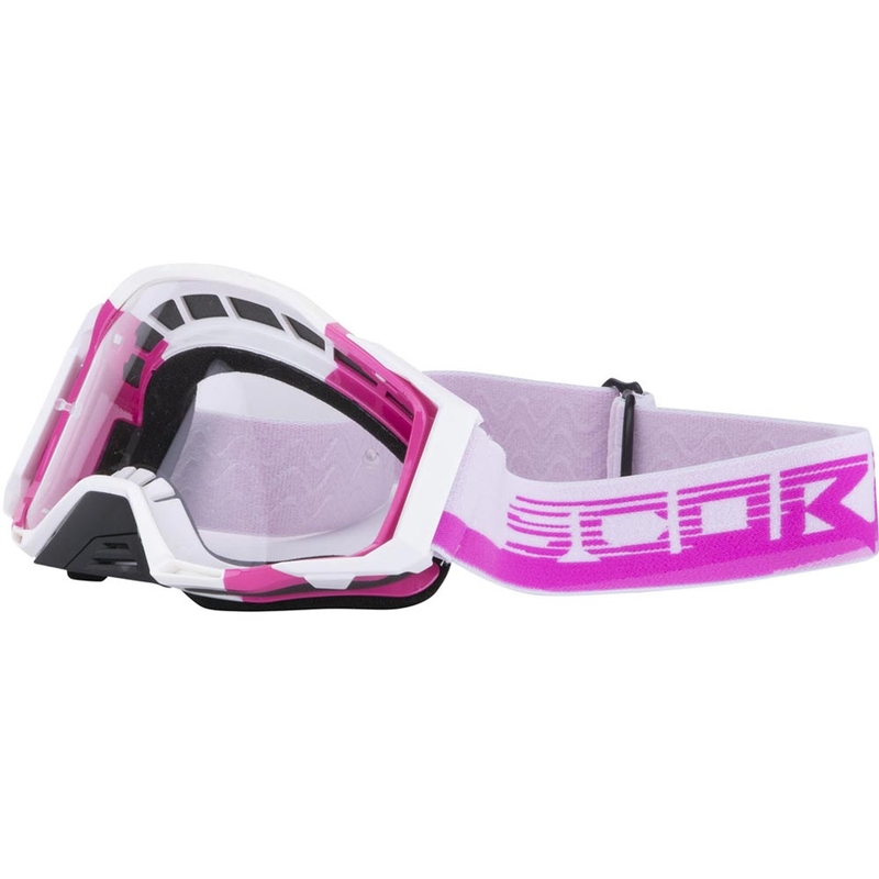Lunettes de motocross Scorpion MX Mask rose et blanc