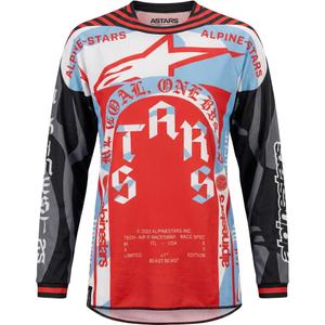 Maillot de motocross Alpinestars Techstar édition limitée Beast Coast, gris-noir-orange