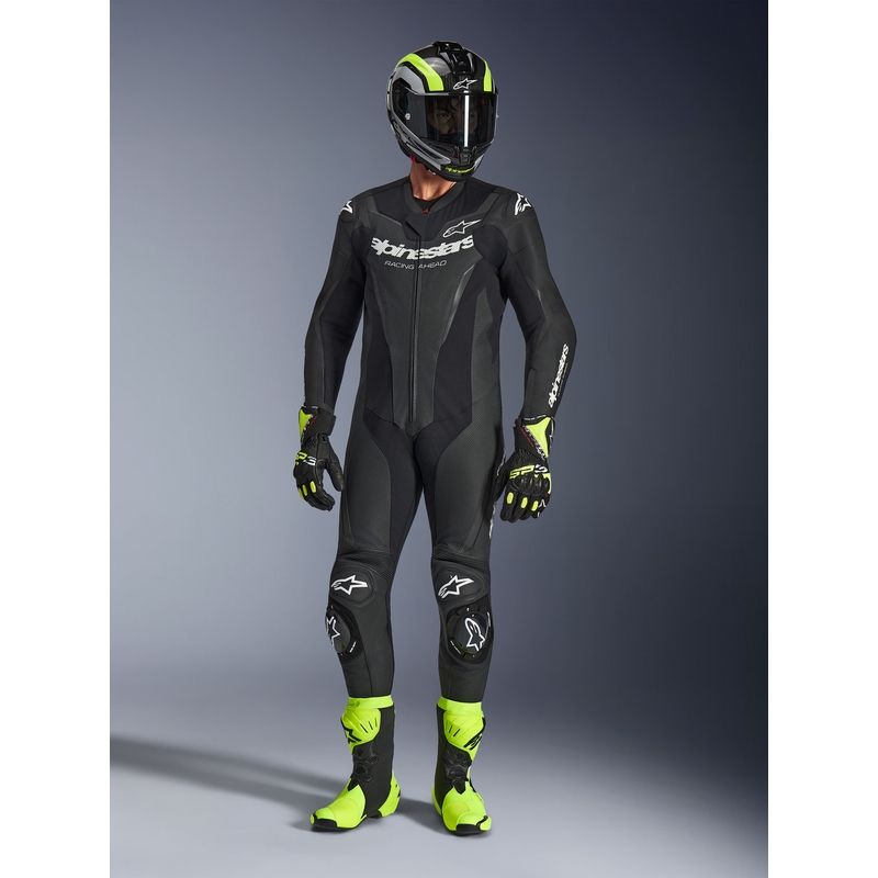 Combinaison de moto Alpinestars GP FORCE V2 une pièce noire et blanche