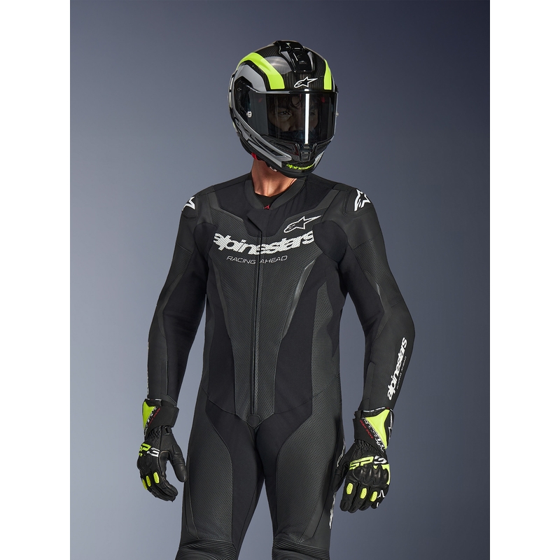 Combinaison de moto Alpinestars GP FORCE V2 une pièce noire et blanche