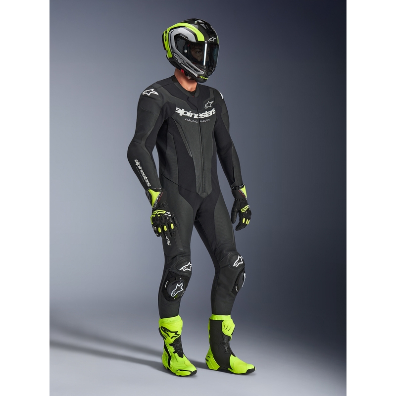 Combinaison de moto Alpinestars GP FORCE V2 une pièce noire et blanche