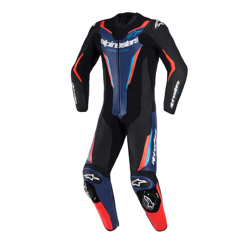 Combinaison de moto Alpinestars GP FORCE V2 une pièce noir-bleu-rouge fluo-