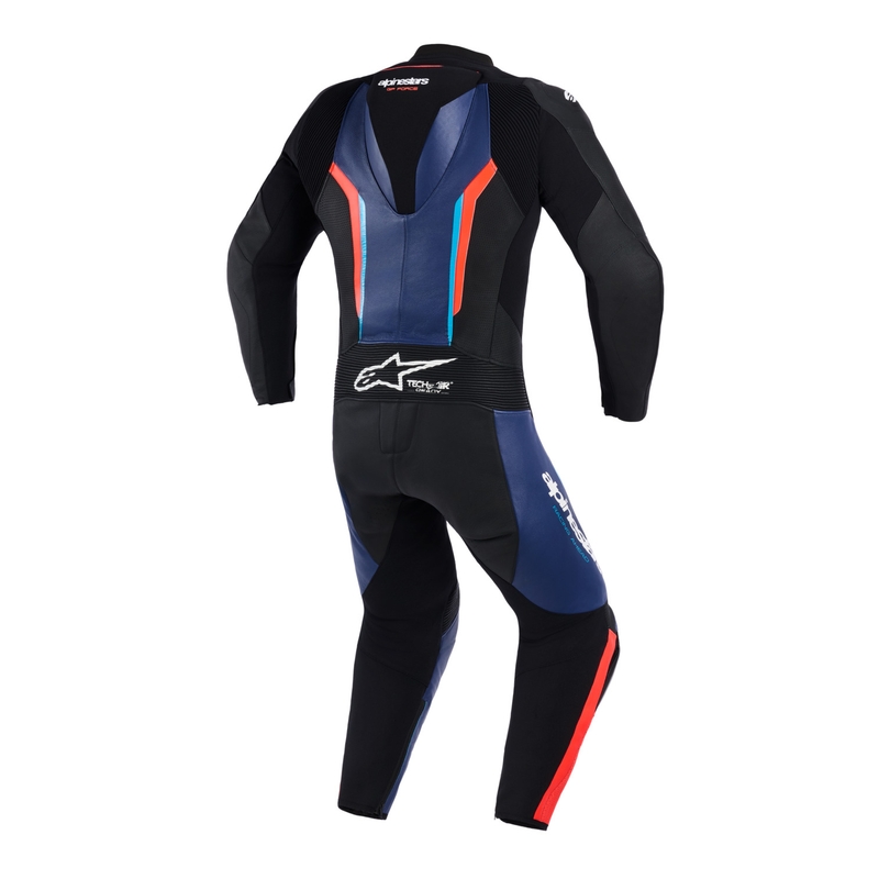 Combinaison de moto Alpinestars GP FORCE V2 une pièce noir-bleu-rouge fluo-