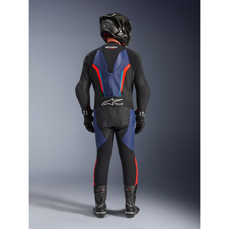Combinaison de moto Alpinestars GP FORCE V2 une pièce noir-bleu-rouge fluo-