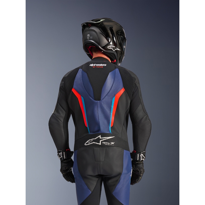 Combinaison de moto Alpinestars GP FORCE V2 une pièce noir-bleu-rouge fluo-