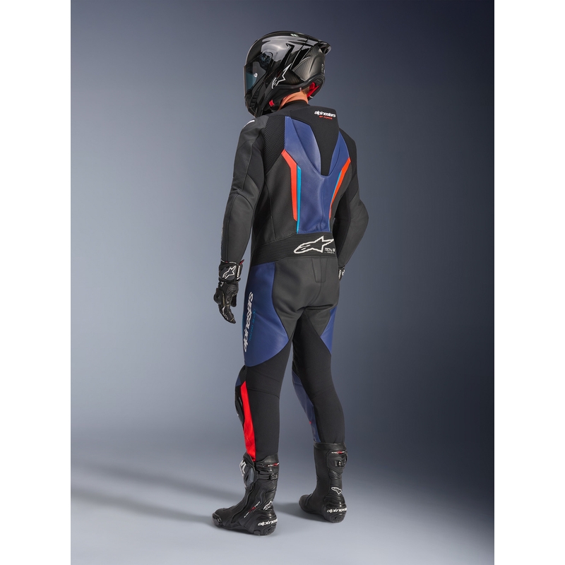 Combinaison de moto Alpinestars GP FORCE V2 une pièce noir-bleu-rouge fluo-