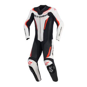 Combinaison de moto Alpinestars GP FORCE V2 une pièce blanche-noire-rouge fluo