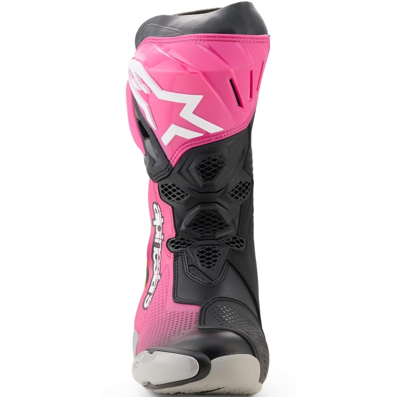 Bottes de moto Alpinestars Supertech R noir-blanc-rose-jaune