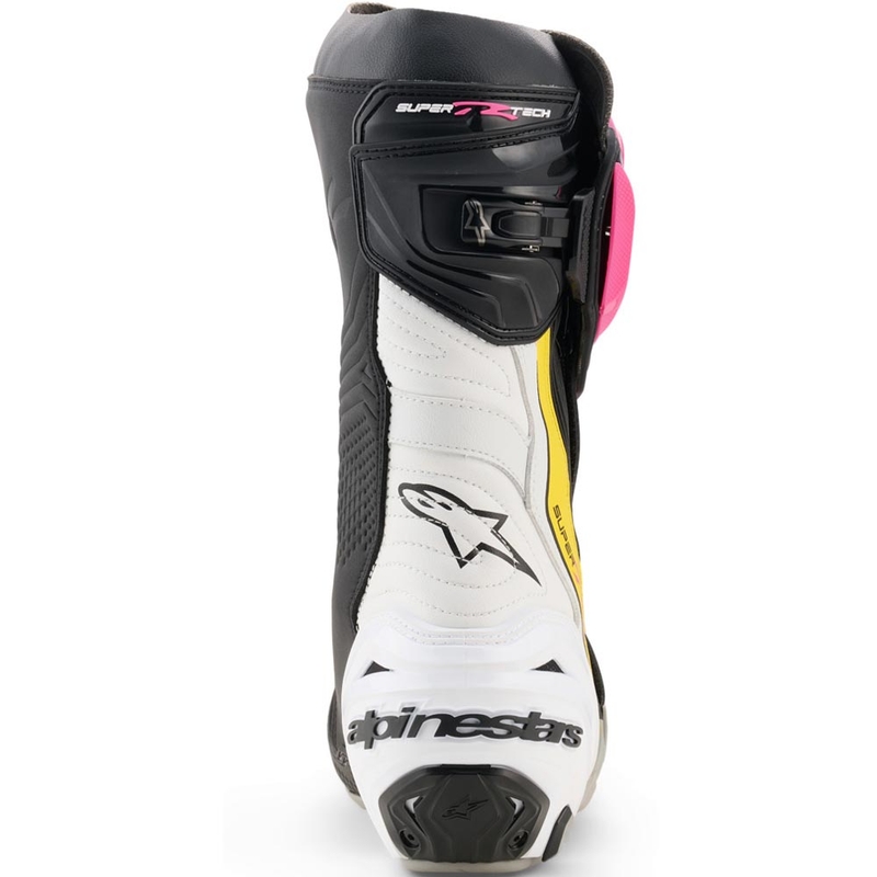 Bottes de moto Alpinestars Supertech R noir-blanc-rose-jaune