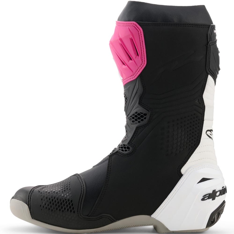 Bottes de moto Alpinestars Supertech R noir-blanc-rose-jaune