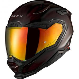 Casque intégral de moto Nexx X.WST3 Lava Carbon rouge