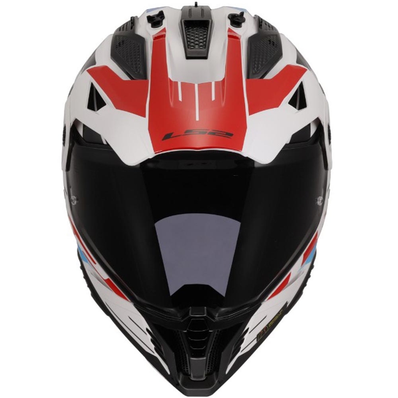 Casque de moto enduro LS2 MX702 PIONEER II NAMIB blanc-bleu-rouge
