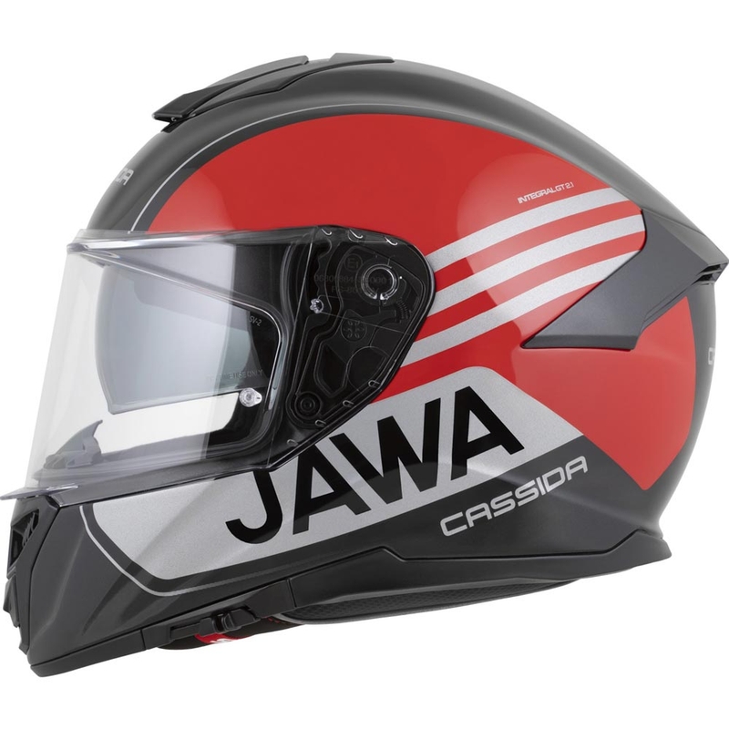 Casque intégral de moto Cassida Integral GT 2.1 Jawa Sport noir-rouge perle-argent