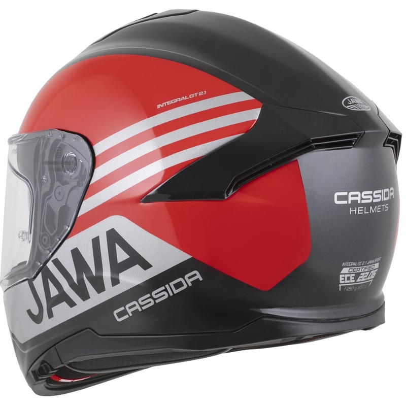 Casque intégral de moto Cassida Integral GT 2.1 Jawa Sport noir-rouge perle-argent