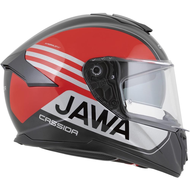 Casque intégral de moto Cassida Integral GT 2.1 Jawa Sport noir-rouge perle-argent