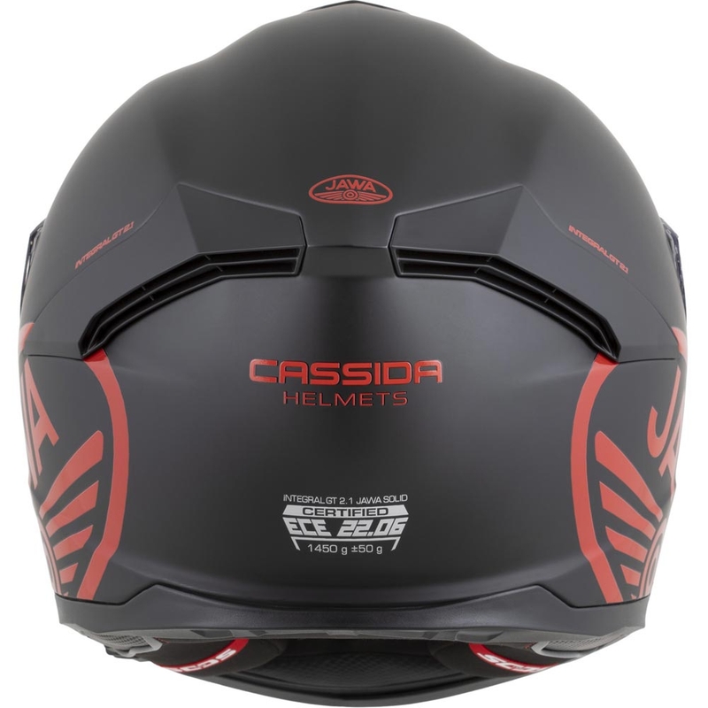 Casque intégral de moto Cassida Integral GT 2.1 Jawa Solid, noir mat et rouge brillant