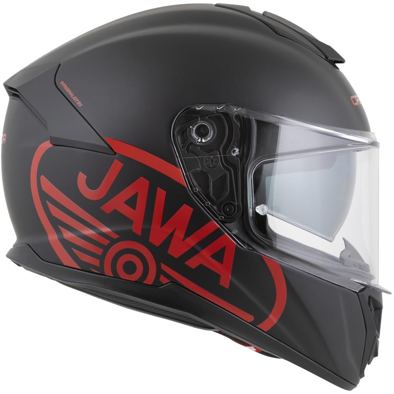 Casque intégral de moto Cassida Integral GT 2.1 Jawa Solid, noir mat et rouge brillant