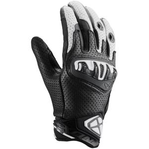 Gants de moto en cuir IXON Mirage, noir et blanc