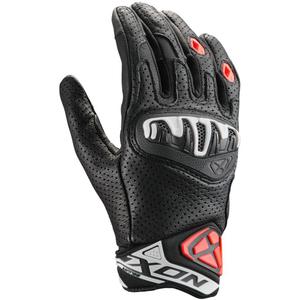 Gants de moto en cuir IXON Mirage, noir-blanc-rouge