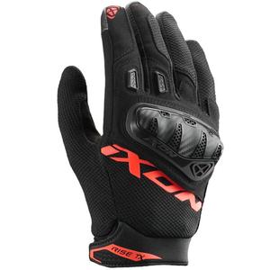 Gants de moto IXON Rise TX noir et rouge fluo