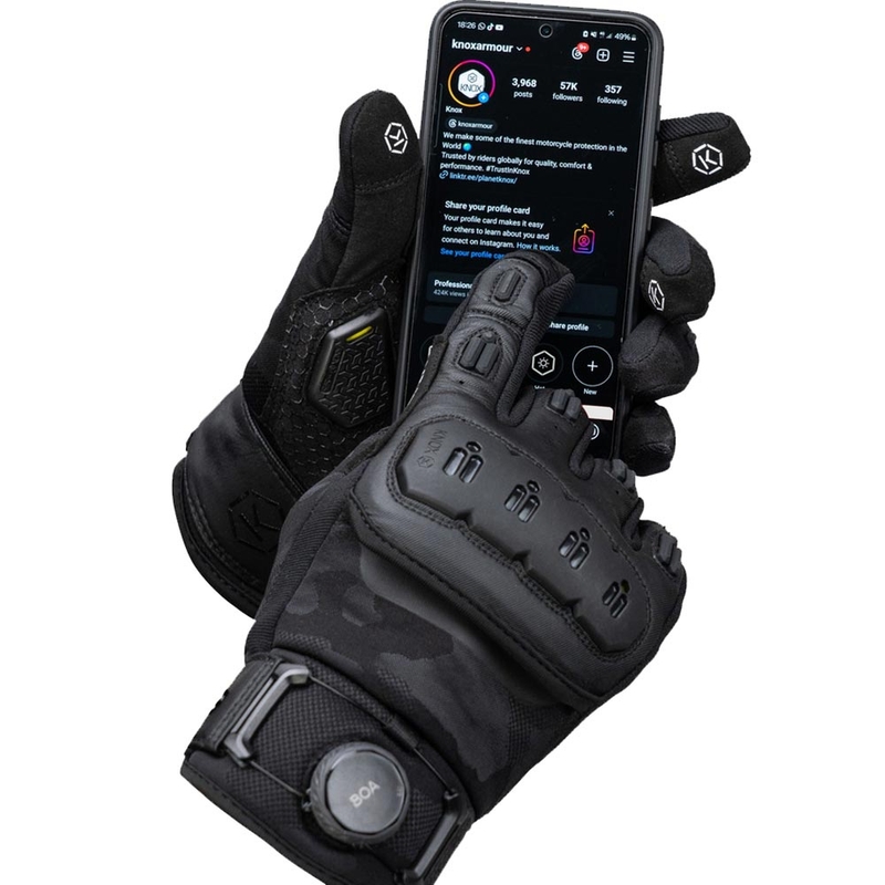 Gants de moto Knox Orsa Textile OR4 noirs