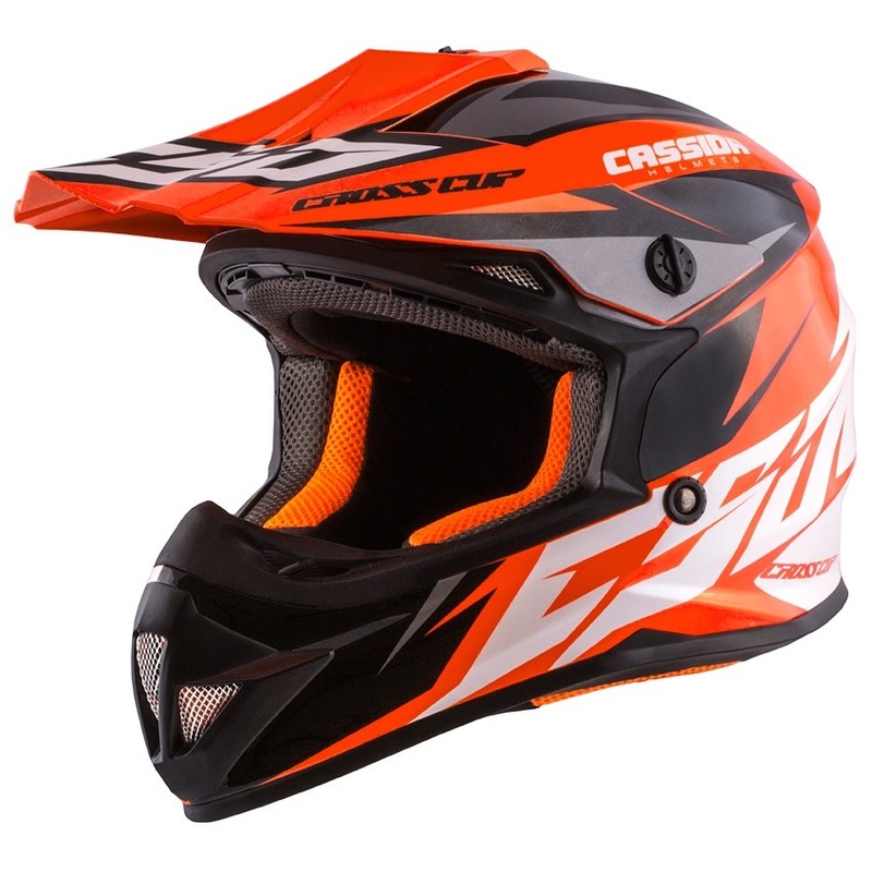 Casque motocross enfant Cassida Cross Cup Two noir-blanc-orange fluo