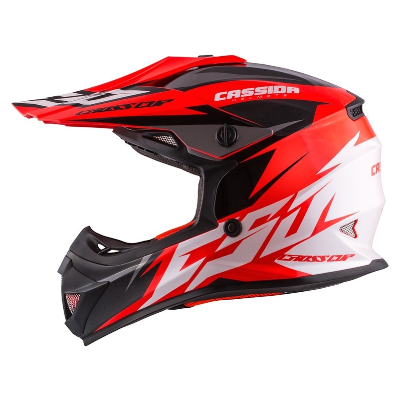 Casque motocross enfant Cassida Cross Cup Two noir-blanc-orange fluo