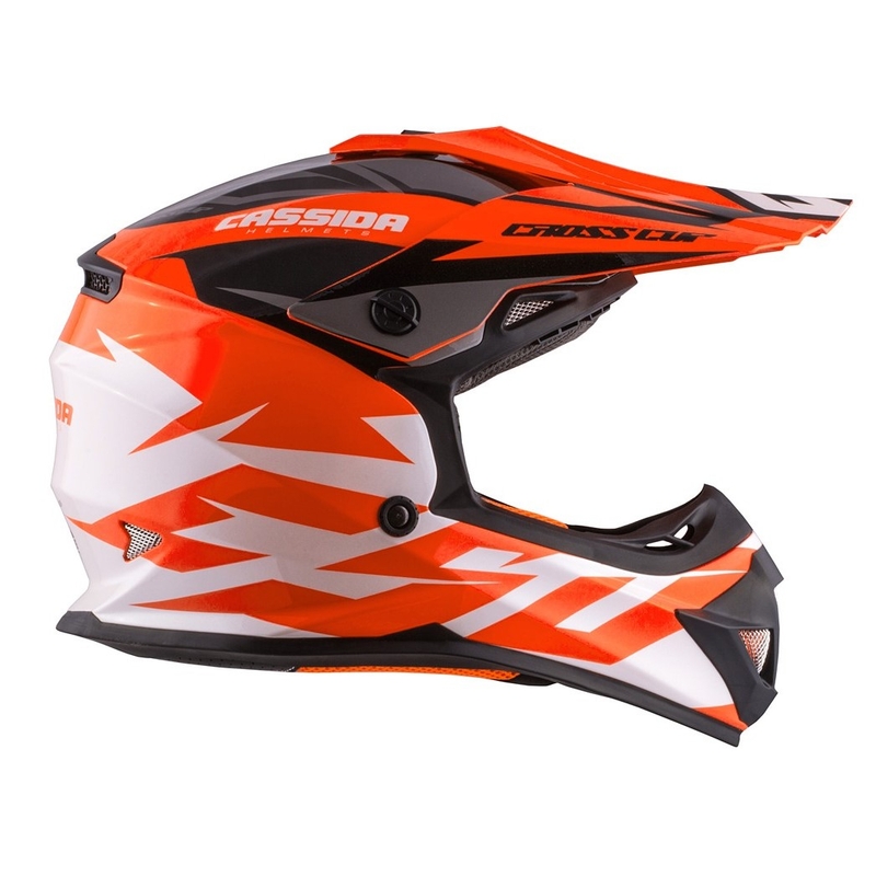 Casque motocross enfant Cassida Cross Cup Two noir-blanc-orange fluo