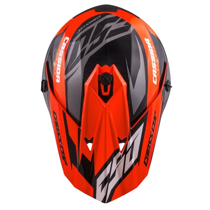 Casque motocross enfant Cassida Cross Cup Two noir-blanc-orange fluo