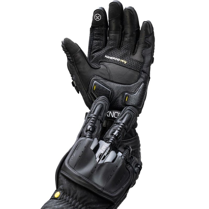 Gants de moto Knox Handroid All Black Mk5 noirs