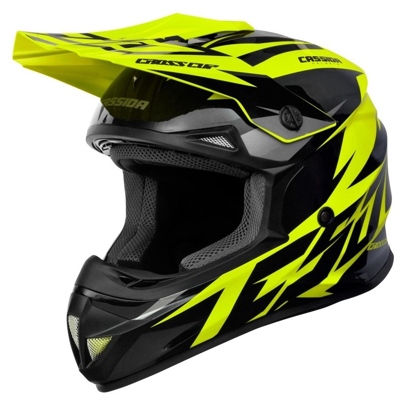 Casque motocross enfant Cassida Cross Cup Two noir-gris-jaune fluo