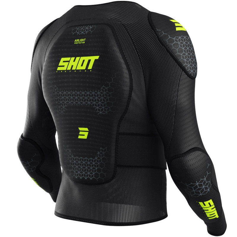 Gilet de protection enfant Shot Airlight noir-jaune fluo