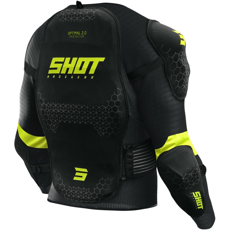 Gilet de protection enfant Shot Optimal 2.0 noir-jaune fluo