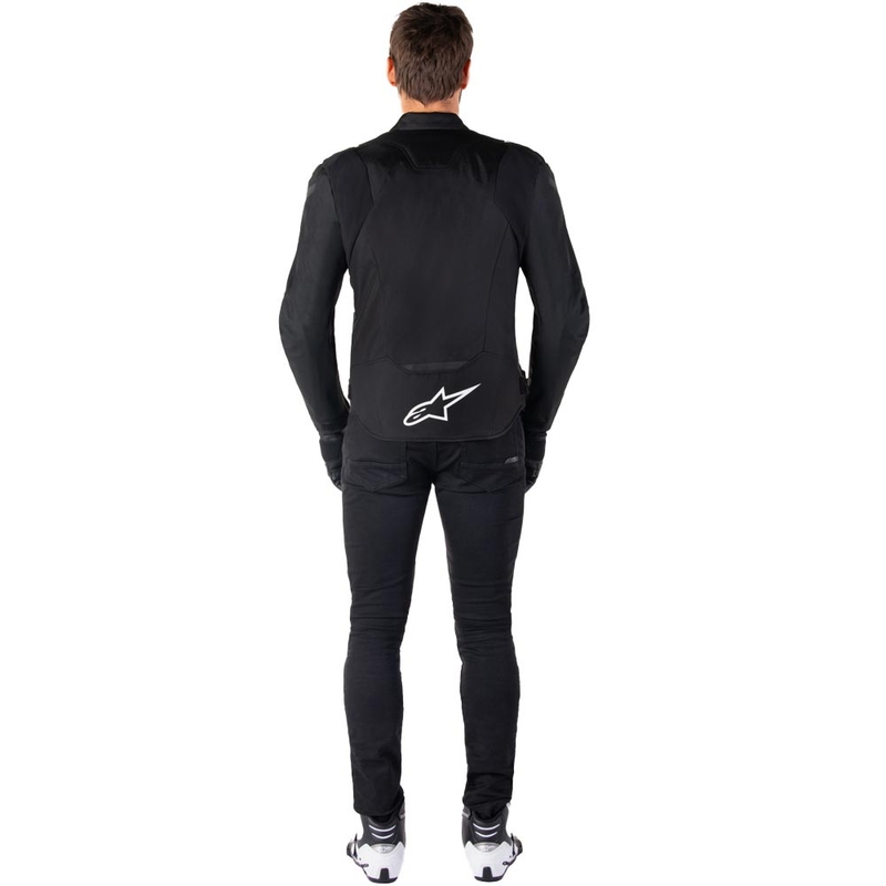 Veste de moto imperméable Alpinestars T-JAWS V4, noir et blanc