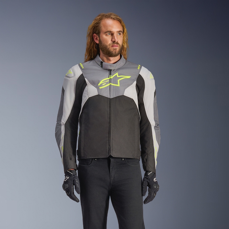 Veste de moto imperméable Alpinestars T-JAWS V4 Noir-Gris clair-Gris