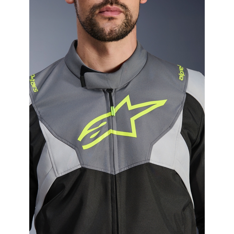 Veste de moto imperméable Alpinestars T-JAWS V4 Noir-Gris clair-Gris