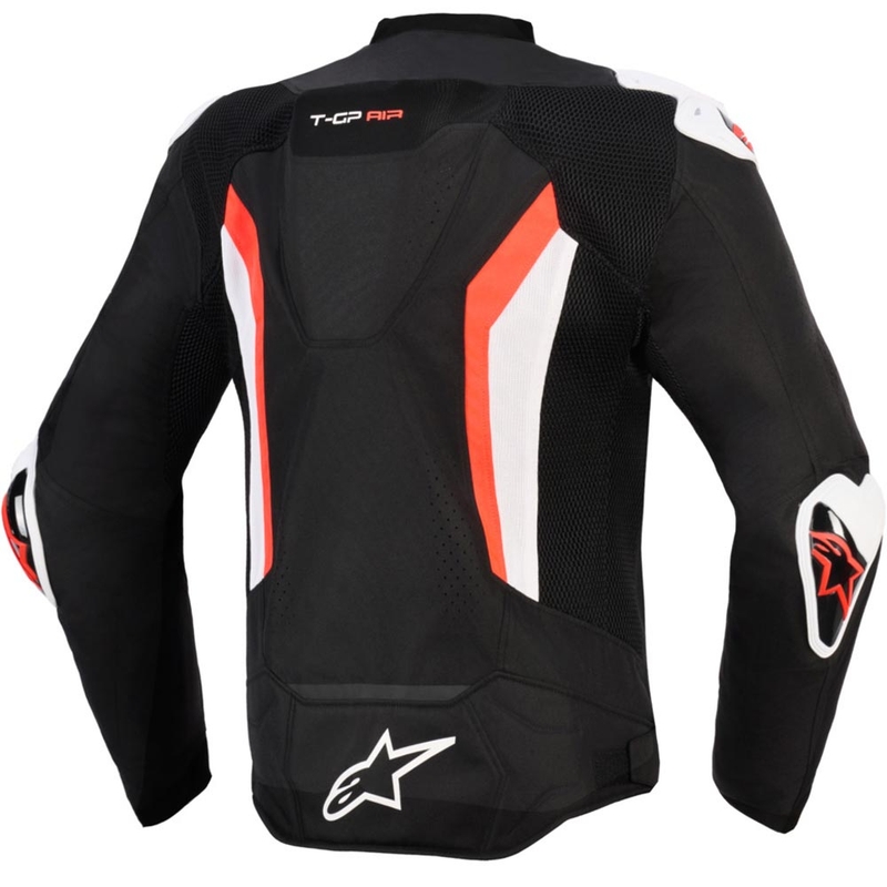 Blouson de moto Alpinestars T-GP AIR noir et rouge fluo