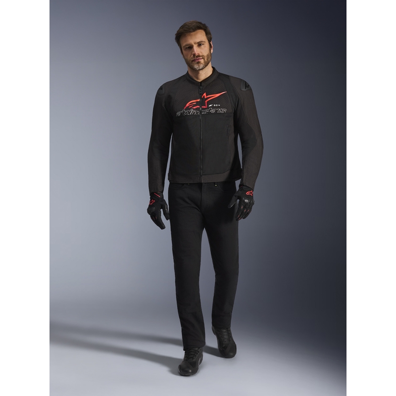Blouson de moto Alpinestars SMX Air noir-rouge-blanc