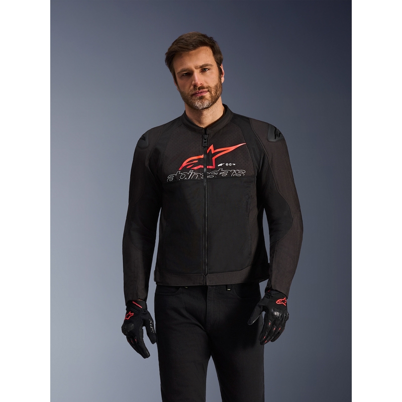 Blouson de moto Alpinestars SMX Air noir-rouge-blanc
