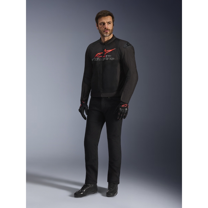 Blouson de moto Alpinestars SMX Air noir-rouge-blanc