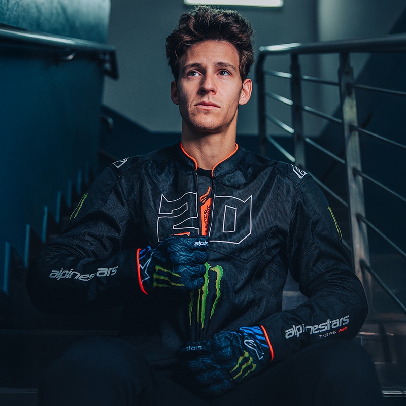 Collection de blousons de moto Alpinestars T-SPS Air V2 Monster FQ20 noir et blanc