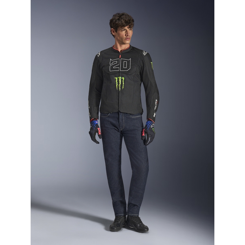 Collection de blousons de moto Alpinestars T-SPS Air V2 Monster FQ20 noir et blanc