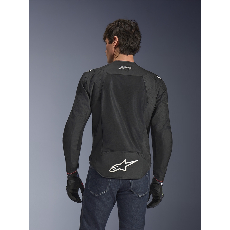 Collection de blousons de moto Alpinestars T-SPS Air V2 Monster FQ20 noir et blanc