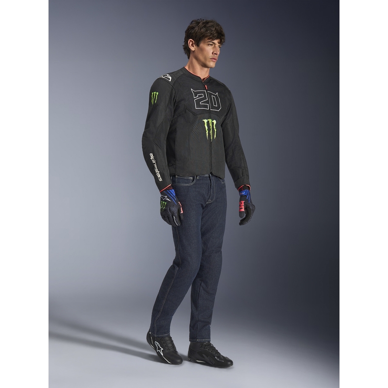 Collection de blousons de moto Alpinestars T-SPS Air V2 Monster FQ20 noir et blanc