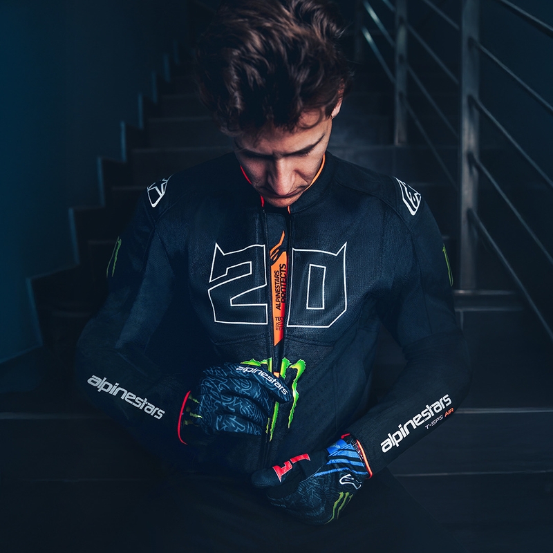 Collection de blousons de moto Alpinestars T-SPS Air V2 Monster FQ20 noir et blanc