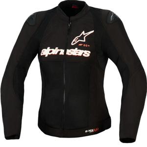 Veste de moto Alpinestars Stella SMX Air pour femme, noir, blanc et rouge fluo