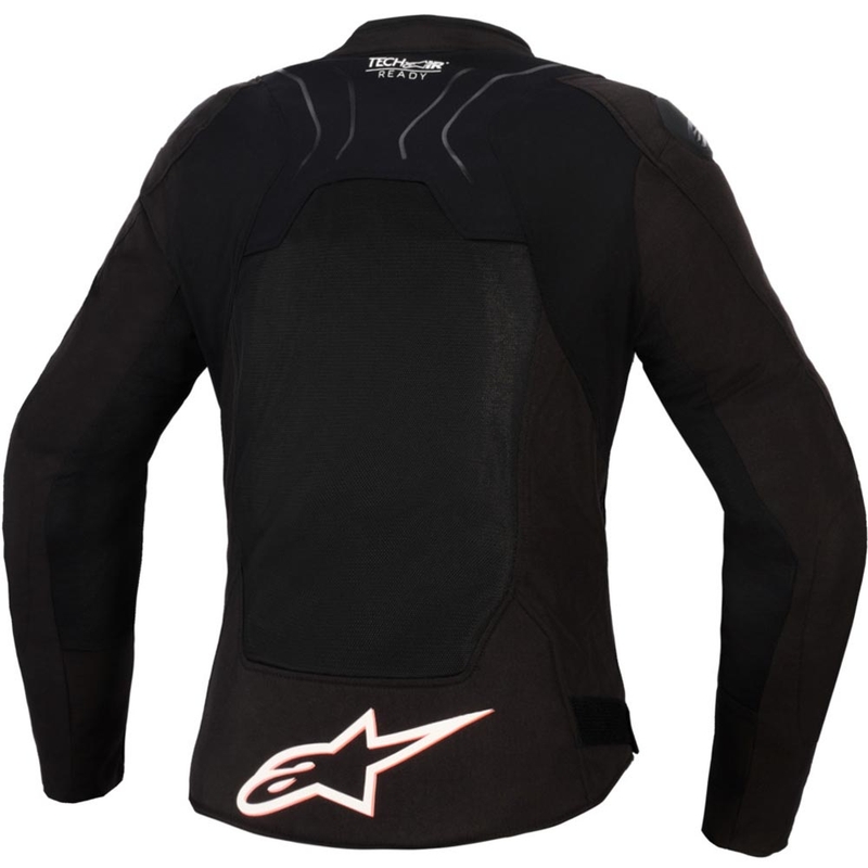 Veste de moto Alpinestars Stella SMX Air pour femme, noir, blanc et rouge fluo