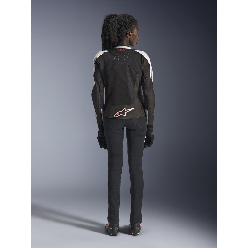 Veste de moto Alpinestars Stella SMX Air pour femme, gris clair-noir-rose